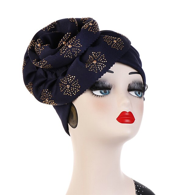 Shoes & Bags Fashion Accessories | Fashion Black White Flowers Muslim Turban Solid Color Indian Woman Wrap Head Hijab Caps Ready