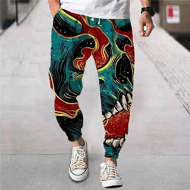 Mens Clothing Mens Bottoms | Mens Designer Stylish Jogger Sweatpants Trousers 3D Print Drawstring Elastic Waist Pants Sports Out