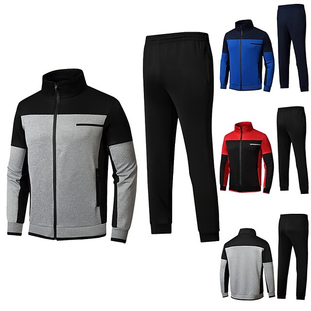 Sports & Outdoors Running, Jogging & Walking | Mens Tracksuit 2pcs Winter Long Sleeve Breathable Soft Fitness Running Sportswear