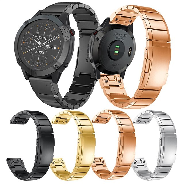  Pasek do zegarka na Garmin MARQ Descent G1 Fenix 7S Sapphire Solar / 6S Pro / 5S Plus Fenix 7 Sapphire Solar / 6 Pro / 5 Plus Forerunner 935 945 Stal nierdzewna Zastąpienie Pasek 20mm 22mm 26mm
