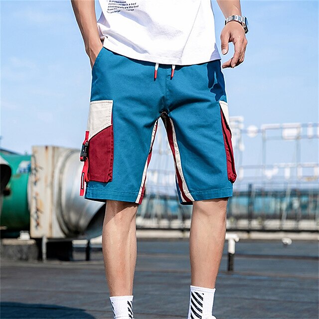 Mens Clothing Mens Bottoms | Mens Classic Style Fashion Shorts Cargo Shorts Drawstring Elastic Waist Multiple Pockets Knee Lengt