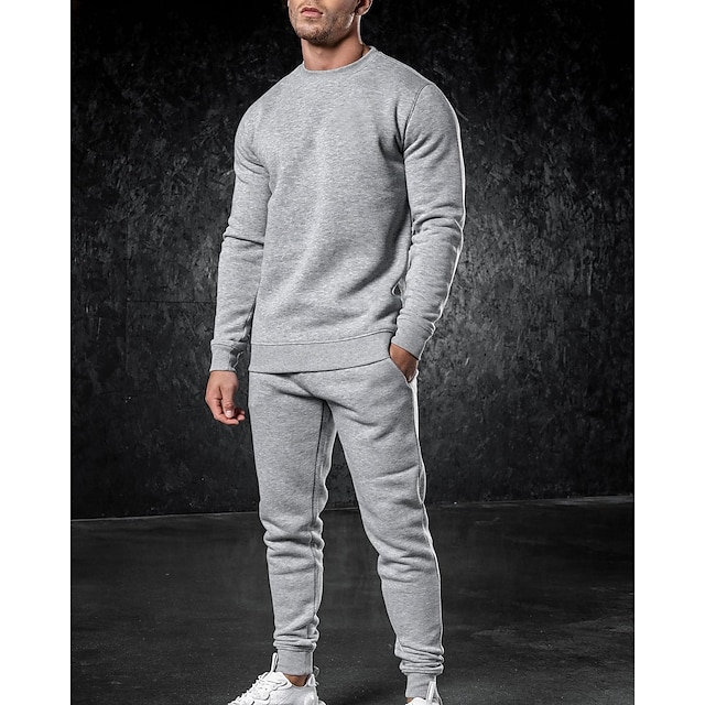 Sports & Outdoors Running, Jogging & Walking | Mens 2 Piece Tracksuit Sweatsuit Athletic Athleisure 2pcs Long Sleeve Breathable 