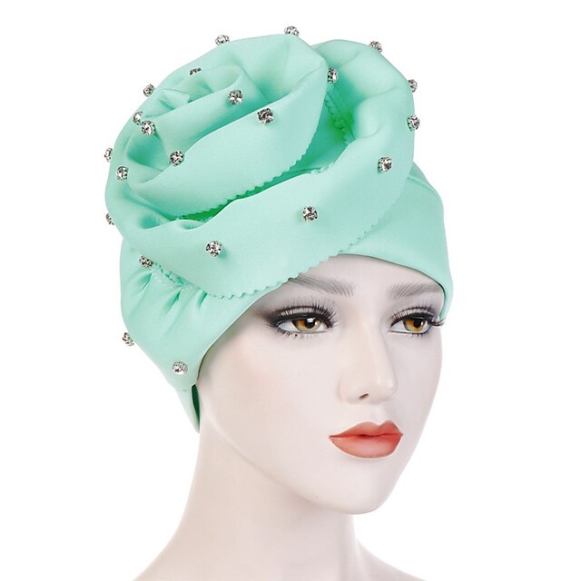 Shoes & Bags Fashion Accessories | Blue Big Flower Women Hijabs Islamic Scarf Scarves Lady Hat India Cap Muslim Turban Hats Bean