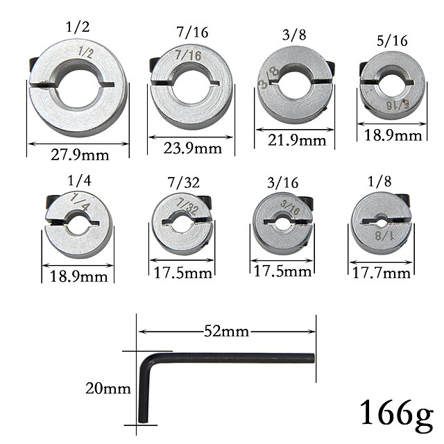  8pcs Open Type Axis Fixed Ring Bearing Sleeve Limit Locking Shaft Positioning Ring Clamping Tool With Wrench