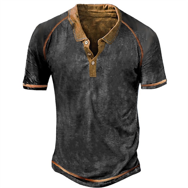  Men's Polo Shirt Golf Shirt Outdoor Street Turndown Short Sleeves Fashion Designer Graphic Button-Down Print Summer Spring Regular Fit Blue Green Khaki Gray Polo Shirt