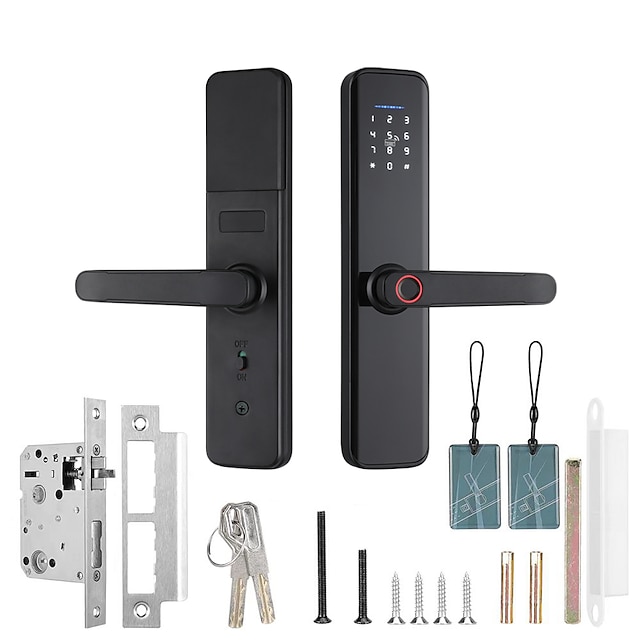 wafu tuya serratura intelligente serratura della porta di casa senza chiave serratura antifurto serratura della porta dell'impronta digitale facile da installare