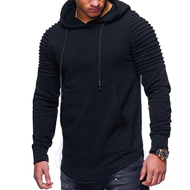 Mens Clothing Mens Hoodies & Sweatshirts | Mens Hoodie Pullover Hoodie Sweatshirt Solid Color Front Pocket Casual Daily Holiday 