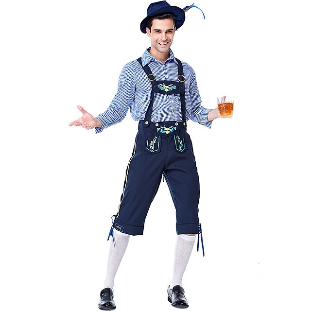 Toys & Hobbies Cosplay & Costumes | Oktoberfest Beer International Beer Festival Lederhosen Mens Blouse Shorts Hat Bavarian Cost