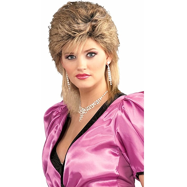  Beehive peruki mullet peruka do włosów metalowa peruka dla kobiet z lat 80. peruka na halloween