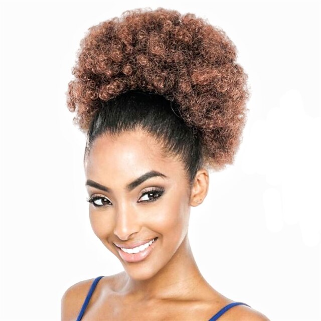 Beauty & Hair Wigs & Hair Pieces | 10inch High Puff Afro Curly Wig Ponytail Drawstring Short Afro Kinky Pony Tail Clip in on Syn