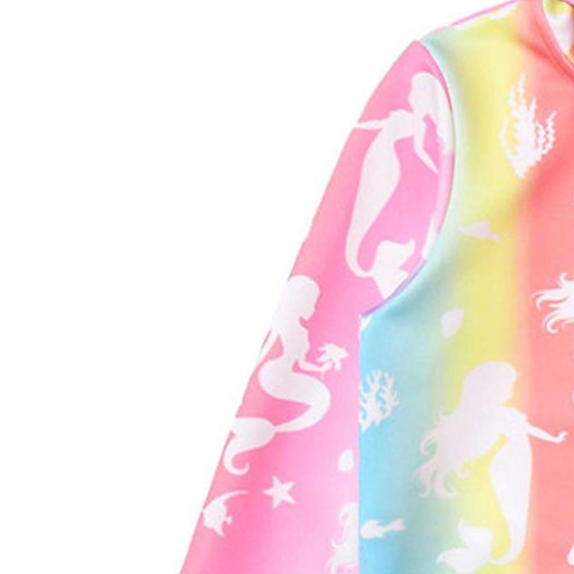 Baby & Kids Girls Clothing | Kids Girls Coat Long Sleeve Rainbow Rainbow Animal Zipper Fall Spring Active Street 3-12 Years - LD