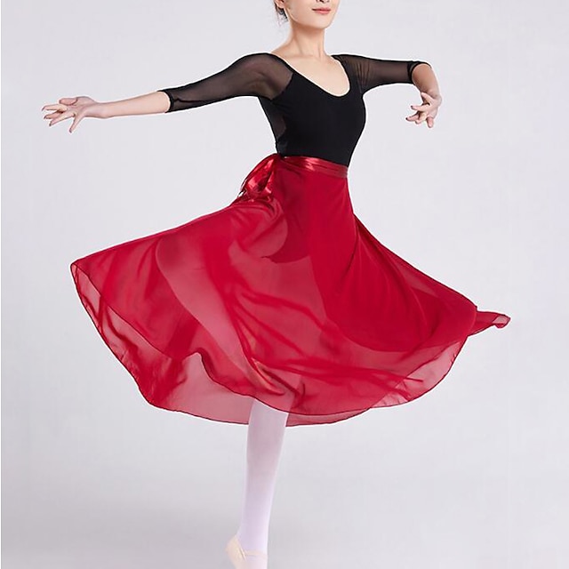  jupes de ballet respirantes bandage performance d'entraînement pour femmes mousseline de soie haute