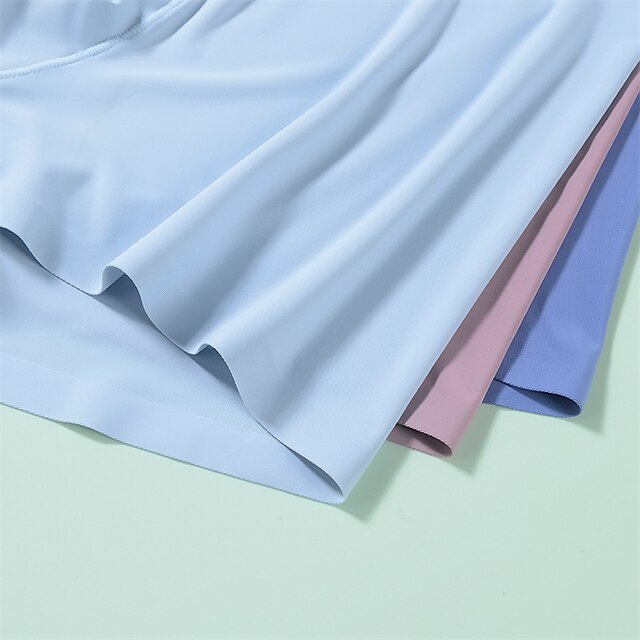 Mens Clothing Mens Bottoms | Mens Basic Simple Pure Color Basic Panties Boxers Underwear Micro-elastic Mid Waist Modal Light Blu
