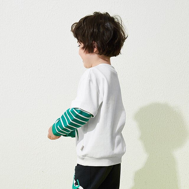 Baby & Kids Boys Clothing | Kids Boys Sweatshirt Long Sleeve Dinosaur Letter White Orange Children Tops Fall Spring Active Cool 