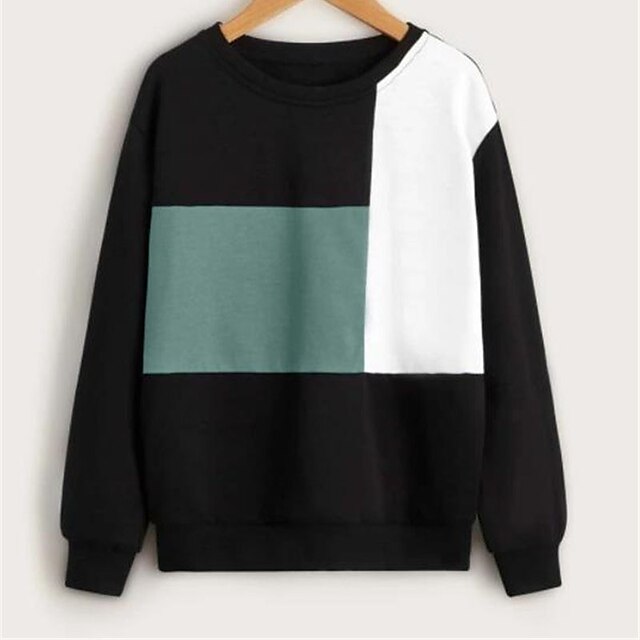 Baby & Kids Boys Clothing | Kids Boys Sweatshirt Long Sleeve Color Block Green Children Tops Fall Spring Active Fashion Daily Da