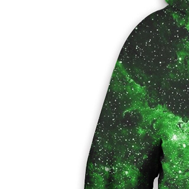 Baby & Kids Boys Clothing | Kids Boys Hoodie Long Sleeve 3D Print Galaxy Pocket Green Children Tops Fall Spring Active Fashion D