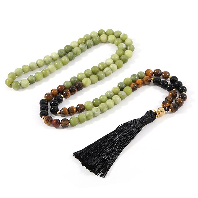 Shoes & Bags Fashion Accessories | 1pc Beaded Necklace Necklace For Womens Gift Daily Stone Yoga Weave - VC33948
