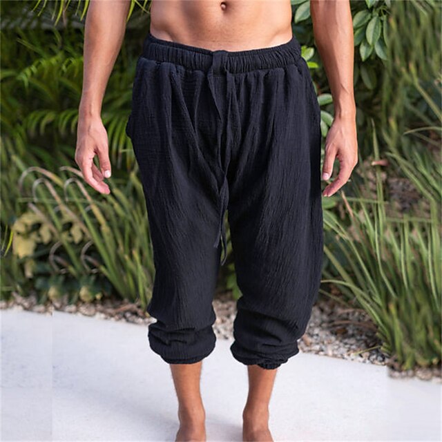 Mens Clothing Mens Bottoms | Mens Fashion Classic Straight Sweatpants Trousers Drawstring Elastic Waist Ankle-Length Pants Casua