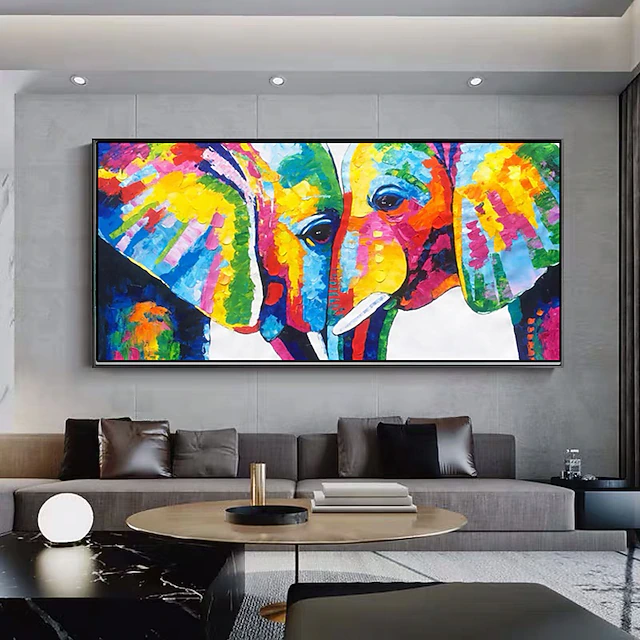 Mintura Handmade Cow Oil Paintings On Canvas Wall Art Decoration Modern Abstract Animals Picture For Home Decor Rolled Frameless Unstretched Painting 10
