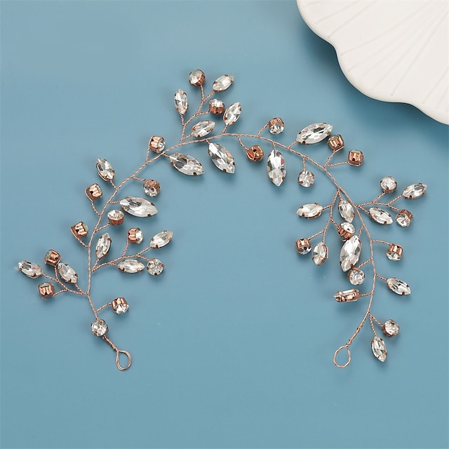 Bandeau De Mariée En Cristal Simulé 10 Ct - Or Blanc 14 Carats - Ajustable - Neuf Sans étiquette