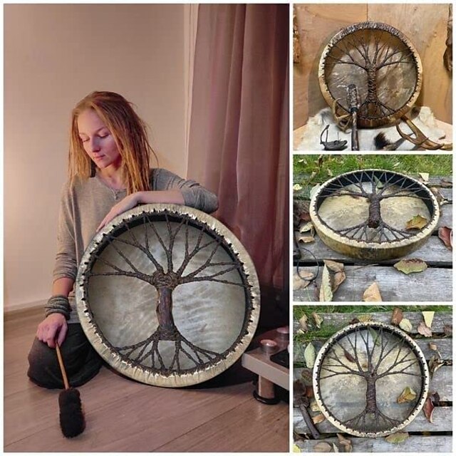 Home & Garden Home Decor | Shaman Drum, Tree of Life Decoration Design, Handmade Shamanic Drum, Symbol of the Siberian Drum Spir