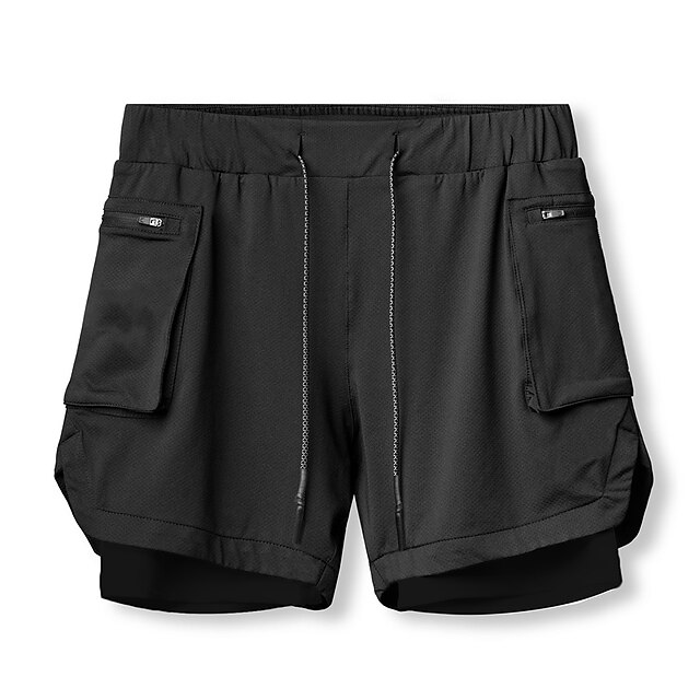 Men's Running Shorts Gym Shorts Drawstring 2 in 1 Shorts Athletic
