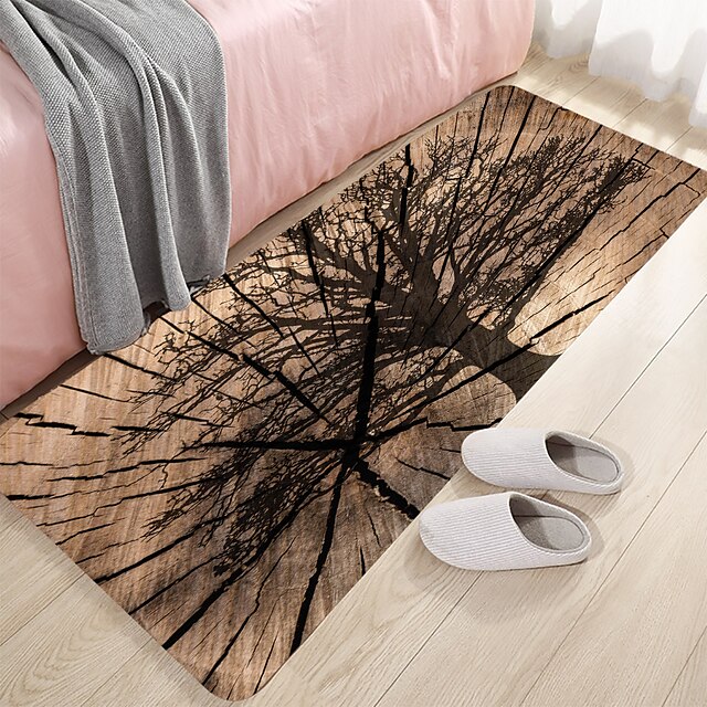 Home & Garden Bath Accessories | Timber Series Digital Printing Floor Mat Modern Bath Mats Nonwoven / Memory Foam Novelty Bathro