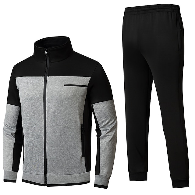 Sports & Outdoors Running, Jogging & Walking | Mens Tracksuit 2pcs Winter Long Sleeve Breathable Soft Fitness Running Sportswear