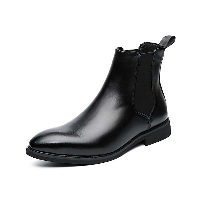  Men's Boots Dress Shoes Chelsea Boots Plus Size Classic British Outdoor Daily PU Booties / Ankle Boots Loafer Black Brown Fall Winter