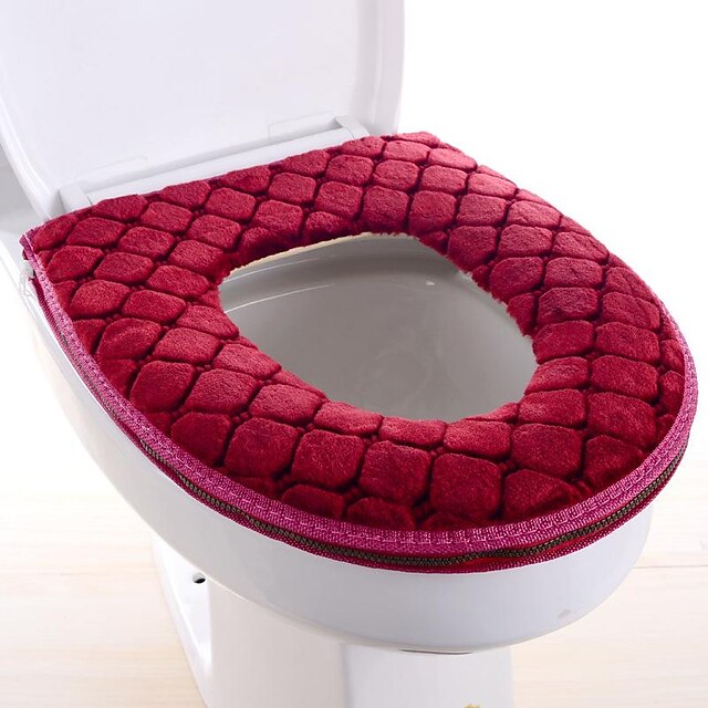 Toilet Seat Cover Cushion Universal Plush Toilet Seat Cover Warm Toilet Seat Cover Cute Knitting