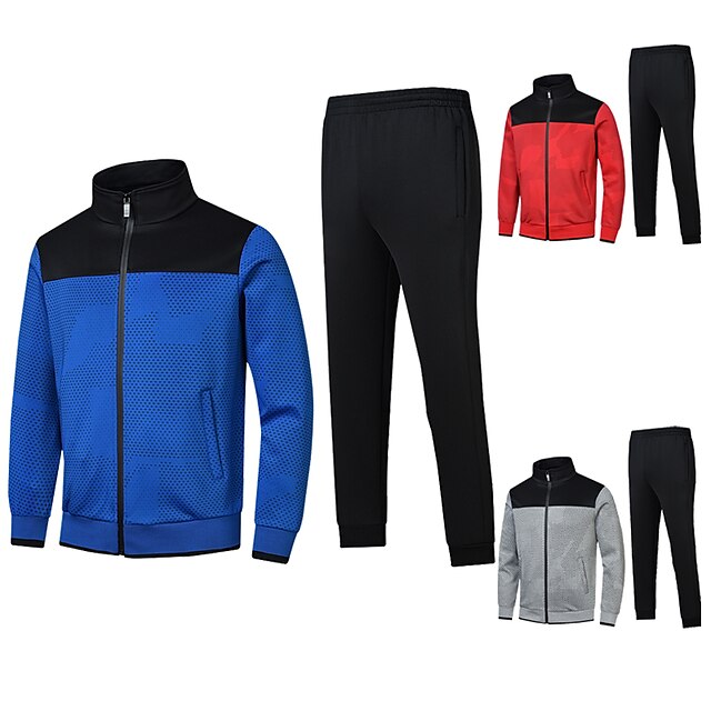 Sports & Outdoors Running, Jogging & Walking | Mens Tracksuit 2pcs Winter Long Sleeve Breathable Soft Fitness Running Sportswear