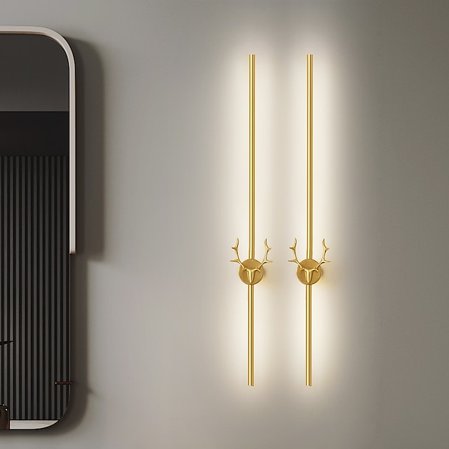  moderne vegglamper, minimalistiske led vegglamper innendørs vegglampe veggmontert lampe bakgrunnsbelysning gull