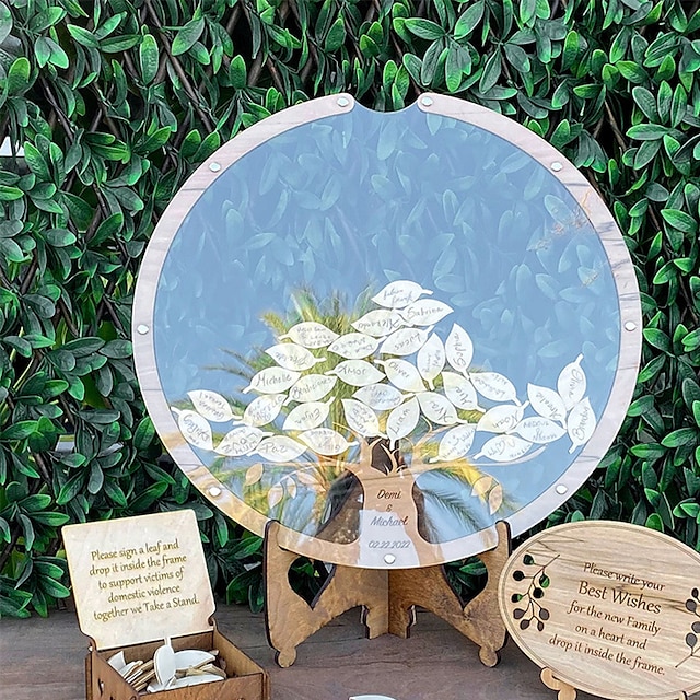 Home & Garden Home Decor | Wedding Guest Book Tree and Leaves Wedding Guest Book Wedding Season Blessing Collection Box - MM8203