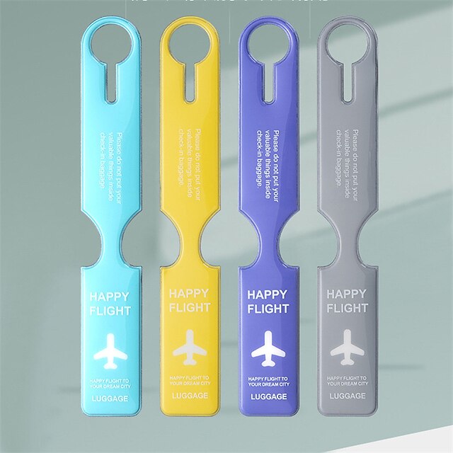  4 Pcs Pvc Aircraft Luggage Boarding Tag Ring Checked Trolley Luggage Tag Luggage Anti-lost Material Identification Label Listing（Random Color）