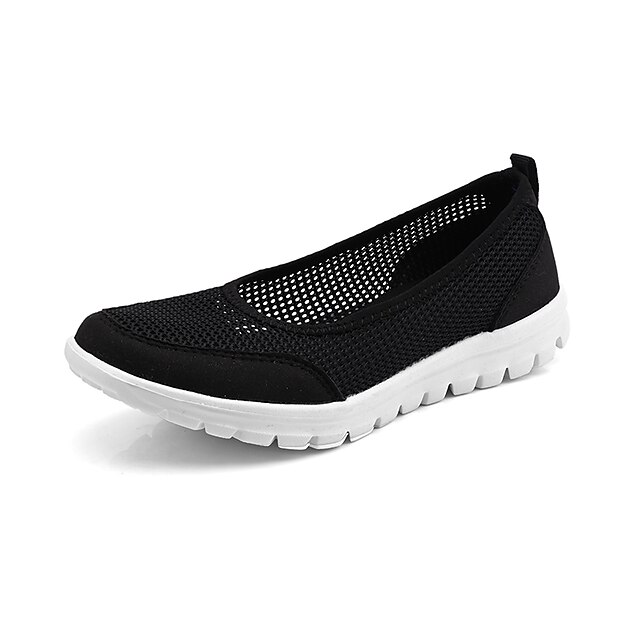 Women's Sneakers Plus Size Flyknit Shoes Work Daily Summer Flat Heel