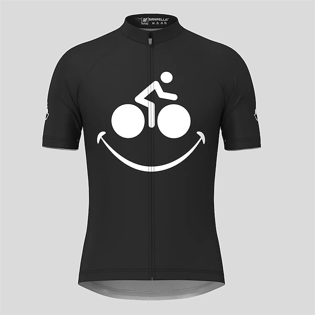  21Grams Men's Cycling Jersey Short Sleeve Bike Top with 3 Rear Pockets Mountain Bike MTB Road Bike Cycling Breathable Quick Dry Moisture Wicking White Black Green Graphic Patterned Spandex Polyester