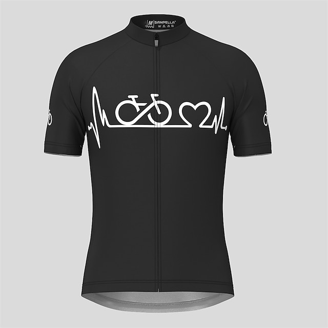  21Grams Men's Cycling Jersey Short Sleeve Bike Top with 3 Rear Pockets Mountain Bike MTB Road Bike Cycling Breathable Moisture Wicking Quick Dry Reflective Strips Black White Pink Graphic Polyester