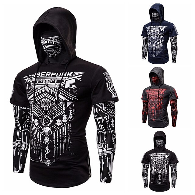 Mens Clothing Mens Tees & Tank Tops | Mens T shirt Tee 3D Print Graphic Patterned Hooded Daily Sports Button-Down Print Long Sle