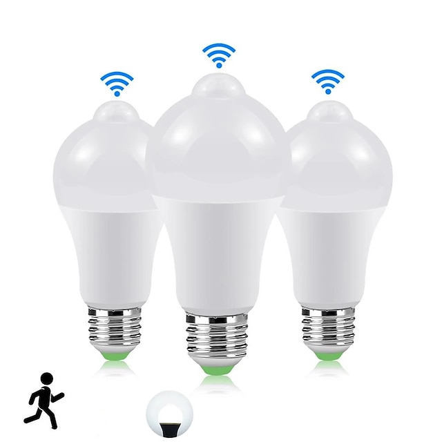  4pcs 9W E27 LED Night Light Bulb Lamp With Motion Sensor PIR Movement Detection Sensor A60 A19 220V