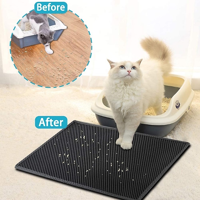 EVA Kitty Litter Mat Grey Trapping Litter Box Mat Large Anti Slip Waterproof  Honeycomb Double Layer Anti Tracking Cat Litter Mat - China Dog Product and  Dog Accessories price