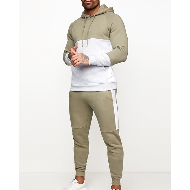 Sports & Outdoors Running, Jogging & Walking | Mens 2 Piece Tracksuit Sweatsuit Athletic Athleisure 2pcs Long Sleeve Breathable 