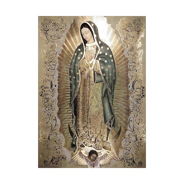  our lady of guadalupe home decor canvas painting living room background wall painting poster frameless spray painting core