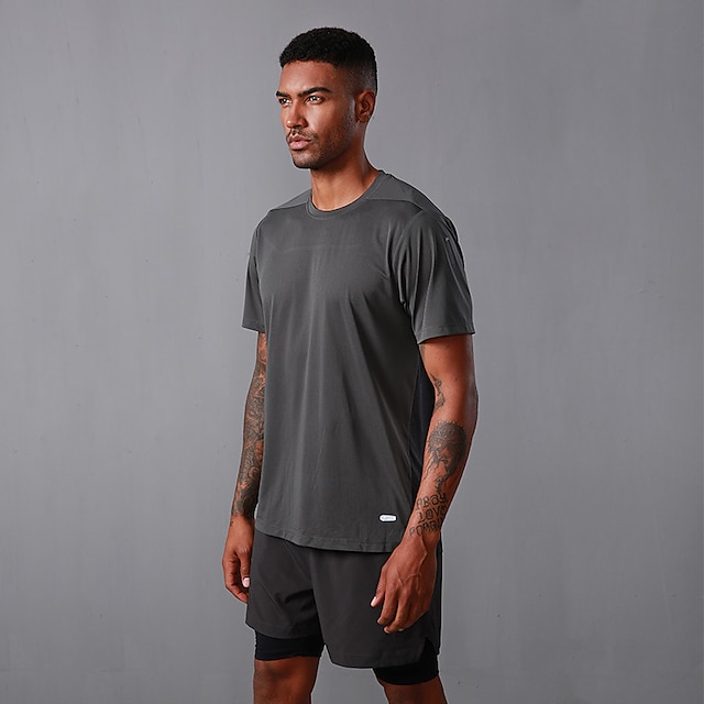 Sports & Outdoors Running, Jogging & Walking | Mens Running Shirt Tee Tshirt Top Athletic Breathable Quick Dry Moisture Wicking 