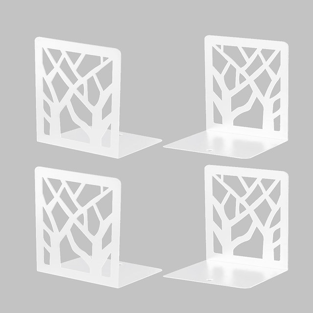  σχέδιο δέντρου με άκρες βιβλίων μοντέρνα βιβλιοθήκες για ράφια αντιολισθητικό μεταλλικό πώμα βιβλίων βαρέως τύπου για βιβλία/cd διακοσμητικό ράφι βιβλίων για το σπίτι 2 ζευγάρια
