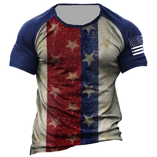 Mens Clothing Mens Tees & Tank Tops | Mens Unisex T shirt Tee 3D Print Graphic Prints National Flag Crew Neck Street Daily Print