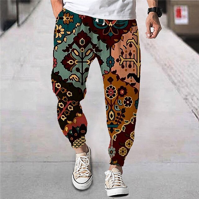 Mens Clothing Mens Bottoms | Mens Designer Stylish Jogger Sweatpants Trousers 3D Print Drawstring Elastic Waist Pants Sports Out