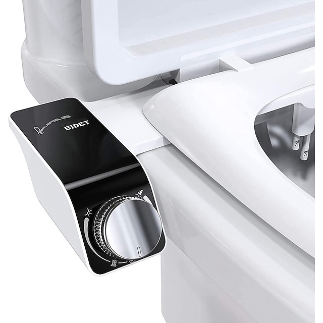  Bidet-Aufsatz für Toilette – selbstreinigende Doppeldüse, nicht elektrisches Bidet, warmes Süßwasser-Bidet-Sprühgerät mit Druckregelung