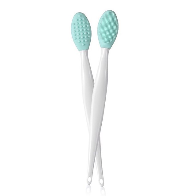 2 Pieces Lip and Nose Scrub Brush Silicone Exfoliating Lip Brush DoubleSided Soft Lip Nose