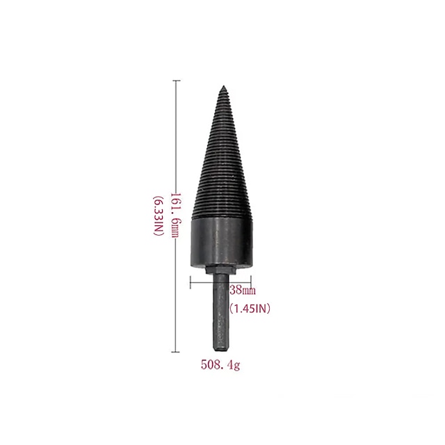  Burghiu de 38 mm (1,45 inchi) pentru tocat instrument de despicat lemn con despicatoare de busteni masina de spart tocator de lemne de foc