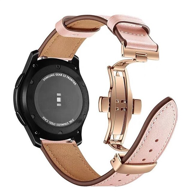  1 pcs Smart Watch Band for Samsung Galaxy Watch 5 40/44mm Gear Sport / S2 Classic Watch 5 Pro 45MM Watch 4 40/44mm Watch 4 Classic 42/46mm 20mm 22mm Genuine Leather Smartwatch Strap Luxury Adjustable